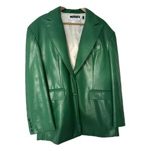 ROTATE Leather Green  Blazer And shorts
